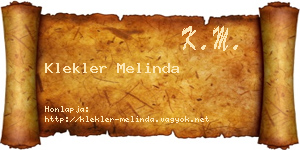 Klekler Melinda névjegykártya