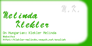 melinda klekler business card